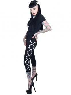 Kreepsville666 Crossbones Capri Leggings