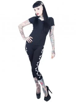 Kreepsville666 Crossbones Capri Leggings