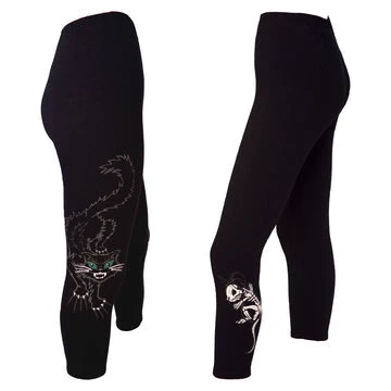 Kreepsville666 Black Cat N Mouse Capri Leggings 1 Kreepsville666 Black Cat N Mouse Capri Leggings