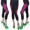 Kreepsville666 Dia De Los Muertos Pink Capri Leggings 3 Kreepsville666 Dia De Los Muertos Pink Capri Leggings
