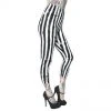 Kreepsville666 Stripe White Distressed Capri Leggings KREEPSVILLE 666