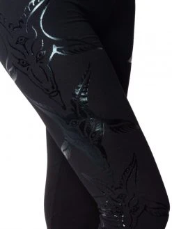 Kreepsville666 Goathead Black Foil Capri Leggings