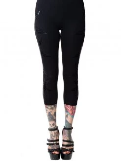 Kreepsville666 Goathead Black Foil Capri Leggings