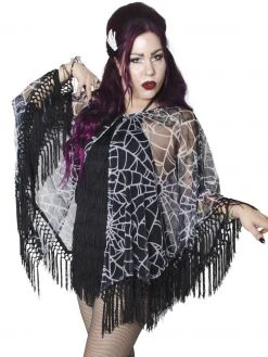 Kreepsville666 KREEPSVILLE 666 Spiderweb Mesh Cape