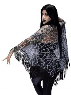 Kreepsville666 KREEPSVILLE 666 Spiderweb Mesh Cape