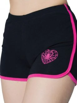 Kreepsville666 KREEPSVILLE 666 Web Heart Pink Womens Running Shorts