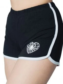 Kreepsville666 Web Heart White Womens Running Shorts KREEPSVILLE 666