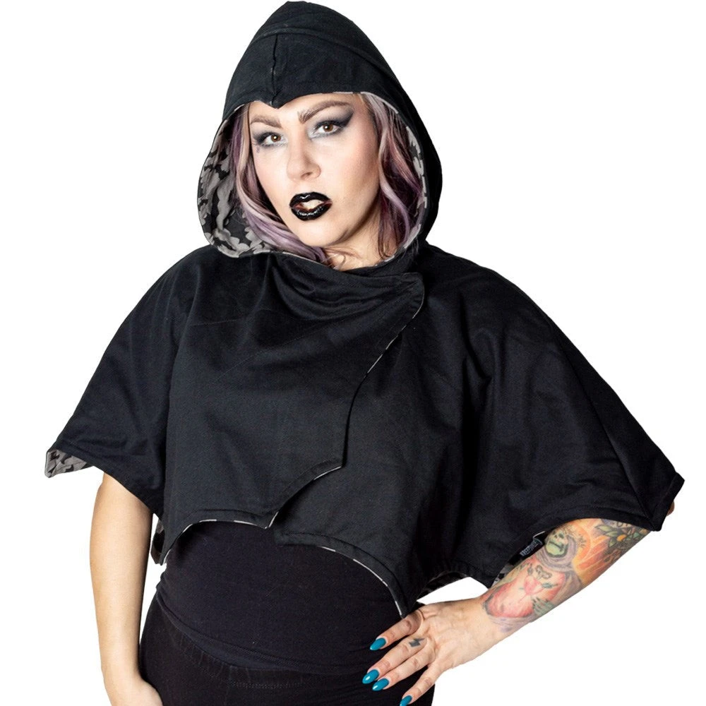 Kreepsville666 Reversible Bat Wing Grey Bat Shoulder Cape KREEPSVILLE 666 2 Kreepsville666 Reversible Bat Wing Grey Bat Shoulder Cape KREEPSVILLE 666