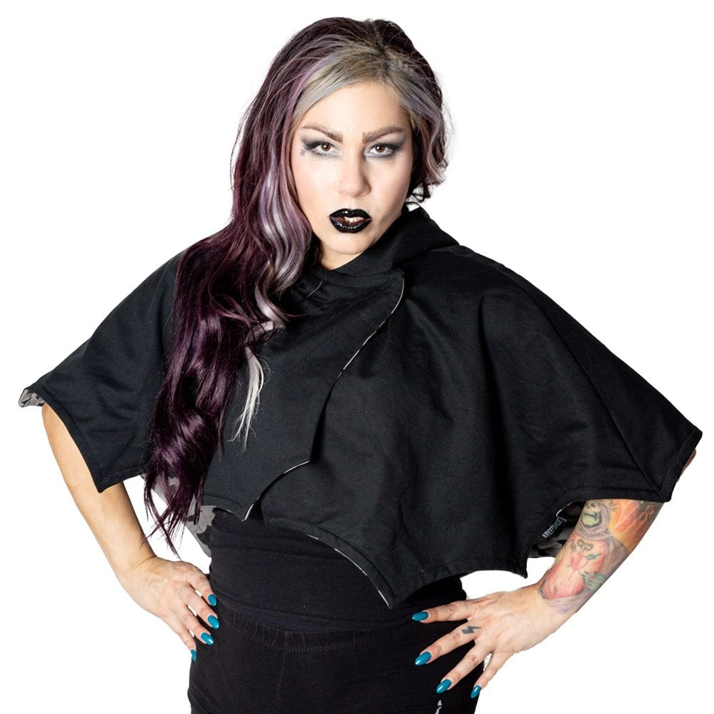 Kreepsville666 Reversible Bat Wing Grey Bat Shoulder Cape KREEPSVILLE 666 3 Kreepsville666 Reversible Bat Wing Grey Bat Shoulder Cape KREEPSVILLE 666