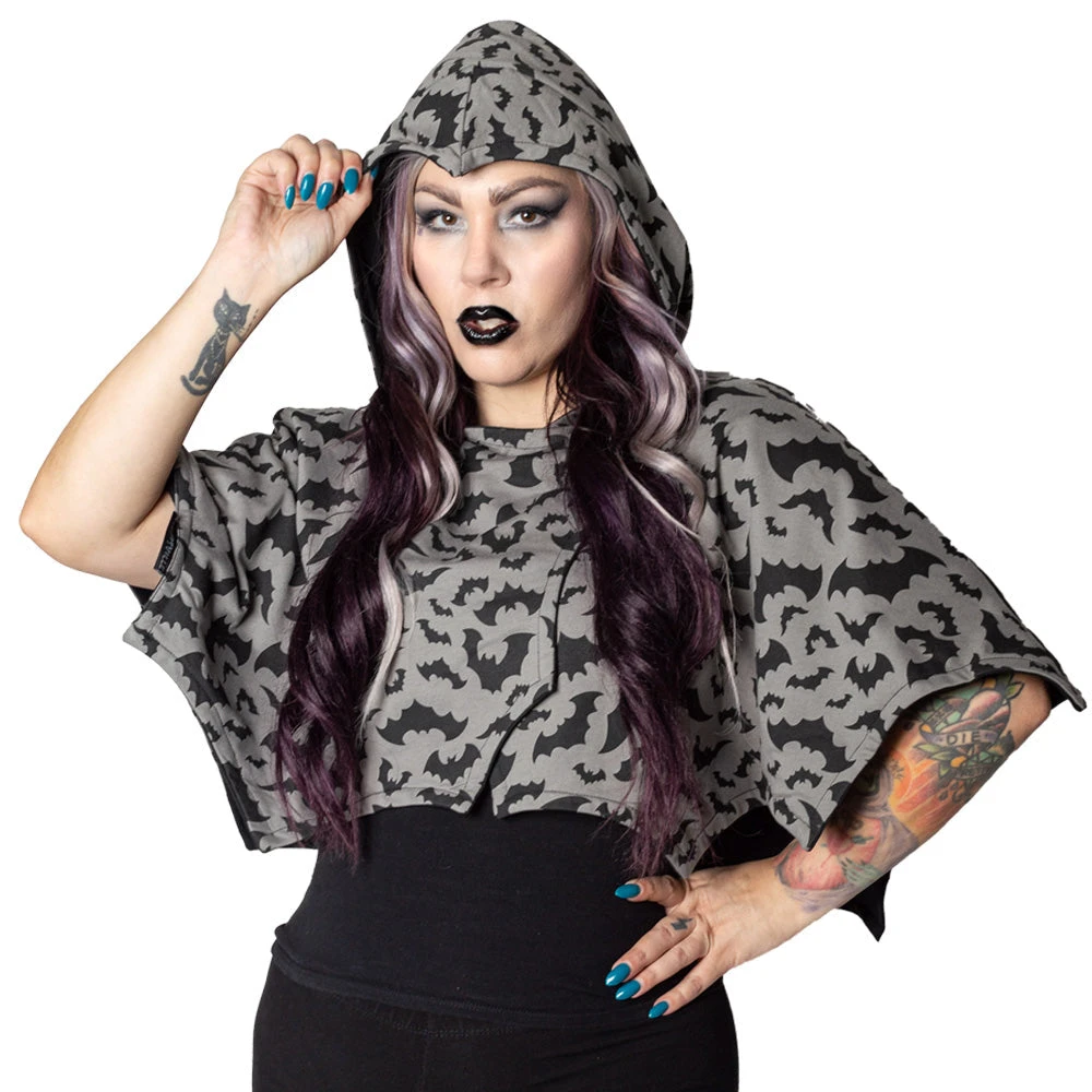 Kreepsville666 Reversible Bat Wing Grey Bat Shoulder Cape KREEPSVILLE 666 4 Kreepsville666 Reversible Bat Wing Grey Bat Shoulder Cape KREEPSVILLE 666