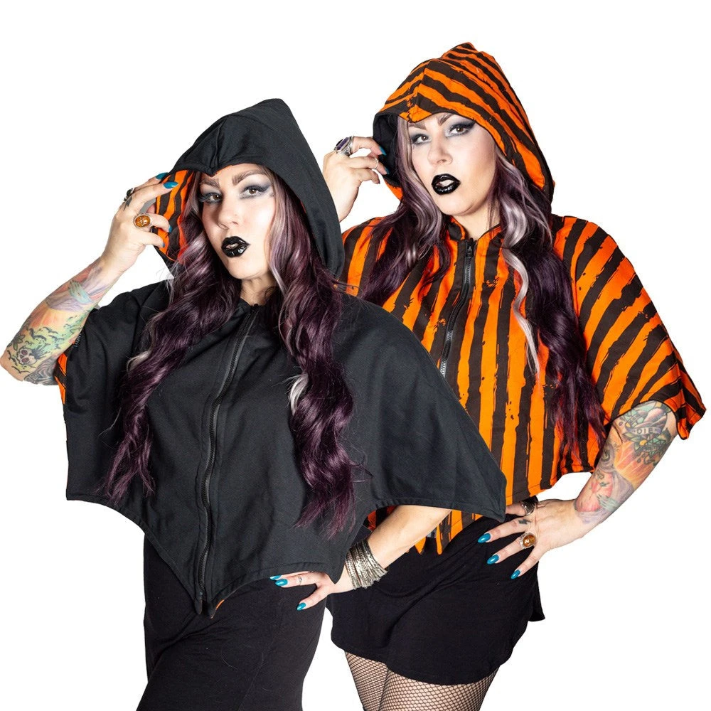 Kreepsville666 KREEPSVILLE 666 Reversible Trick Or Treat Pumpkin Shoulder Cape 1 Kreepsville666 KREEPSVILLE 666 Reversible Trick Or Treat Pumpkin Shoulder Cape