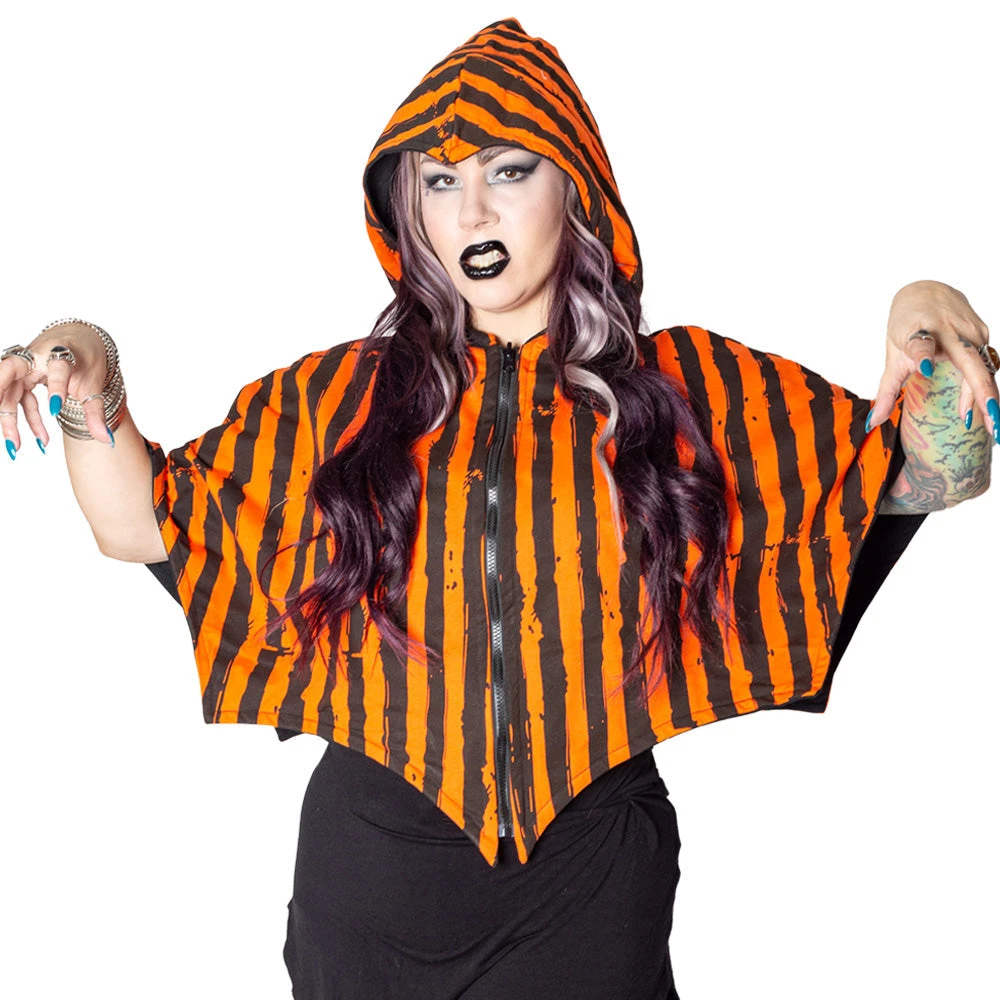 Kreepsville666 KREEPSVILLE 666 Reversible Trick Or Treat Pumpkin Shoulder Cape 4 Kreepsville666 KREEPSVILLE 666 Reversible Trick Or Treat Pumpkin Shoulder Cape
