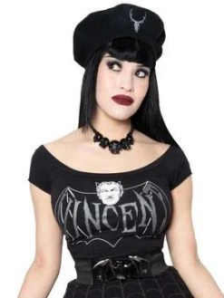 Kreepsville666 Vincent Price Devil Bat Shoulder Top