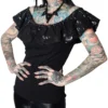 Kreepsville666 Ruffle Top Bat Black 6 Kreepsville666 Ruffle Top Bat Black