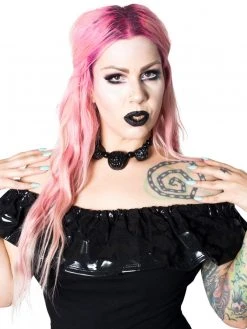 Kreepsville666 Ruffle Top Bat Black 6 Kreepsville666 Ruffle Top Bat Black