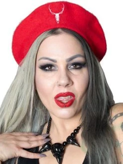 Kreepsville666 Deer Skull Red Beret KREEPSVILLE 666
