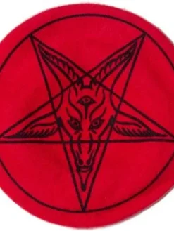 Kreepsville666 Goat Head Red Beret Hat 5 Kreepsville666 Goat Head Red Beret Hat