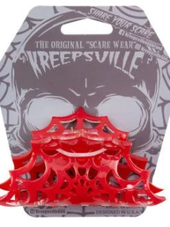 Kreepsville666 KREEPSVILLE 666 Spiderweb Hair Claw Clip Red