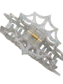 Kreepsville666 KREEPSVILLE 666 Spiderweb Hair Claw Clip Silver