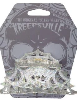 Kreepsville666 KREEPSVILLE 666 Spiderweb Hair Claw Clip Silver