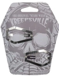 Kreepsville666 KREEPSVILLE 666 Coffin Snap Hair Clip Silver