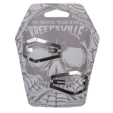 Kreepsville666 KREEPSVILLE 666 Coffin Snap Hair Clip Silver 2 Kreepsville666 KREEPSVILLE 666 Coffin Snap Hair Clip Silver