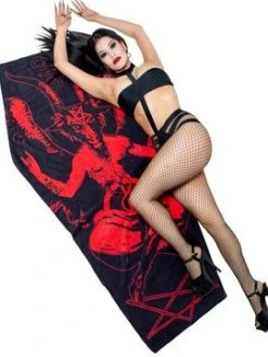 Kreepsville666 Baphomet Satanic Coffin Beach Towel KREEPSVILLE 666