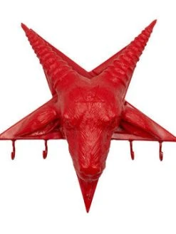 Kreepsville666 Goathead Wall Keyholder Hanger Red Gloss KREEPSVILLE 666