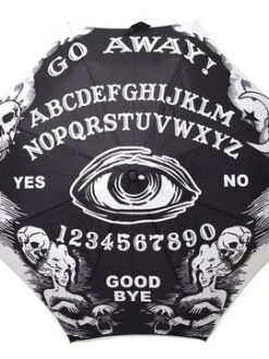 Kreepsville666 Skull Handle Go Away Ouija Umbrella KREEPSVILLE 666