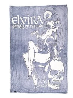 Kreepsville666 Elvira Comic Skull Glow In The Dark Throw Blanket KREEPSVILLE 666
