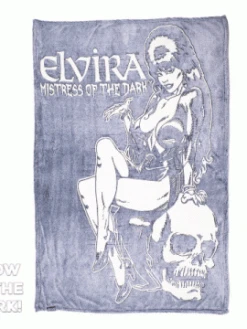 Kreepsville666 Elvira Comic Skull Glow In The Dark Throw Blanket KREEPSVILLE 666
