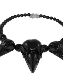 Kreepsville666 KREEPSVILLE 666 Crow Skull Collection Necklace Black