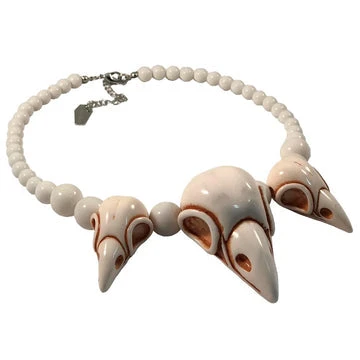 Kreepsville666 KREEPSVILLE 666 Crow Skull Collection Necklace White 2 Kreepsville666 KREEPSVILLE 666 Crow Skull Collection Necklace White