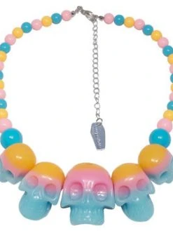 Kreepsville666 Skull Collection Necklace Rainbow