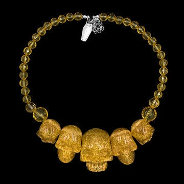 Kreepsville666 KREEPSVILLE 666 Skull Collection Necklace Gold Glitter 2 Kreepsville666 KREEPSVILLE 666 Skull Collection Necklace Gold Glitter