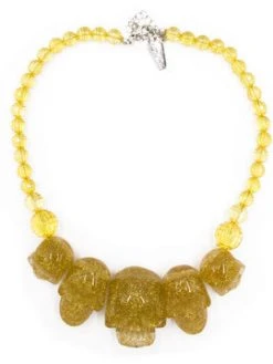 Kreepsville666 KREEPSVILLE 666 Skull Collection Necklace Gold Glitter