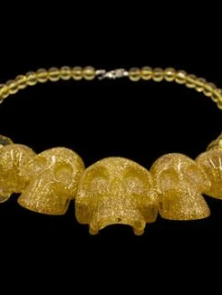 Kreepsville666 KREEPSVILLE 666 Skull Collection Necklace Gold Glitter 5 Kreepsville666 KREEPSVILLE 666 Skull Collection Necklace Gold Glitter