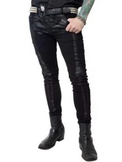 Kreepsville666 Skeleton Skinny Jeans Black Bone