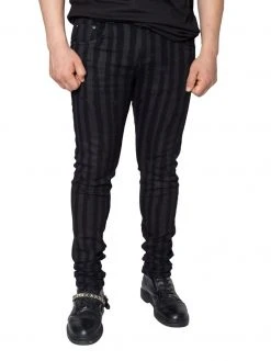 Kreepsville666 KREEPSVILLE 666 Destroyer Skinny Grey Stripe Jeans 8 Kreepsville666 KREEPSVILLE 666 Destroyer Skinny Grey Stripe Jeans