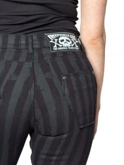 Kreepsville666 KREEPSVILLE 666 Destroyer Skinny Grey Stripe Jeans