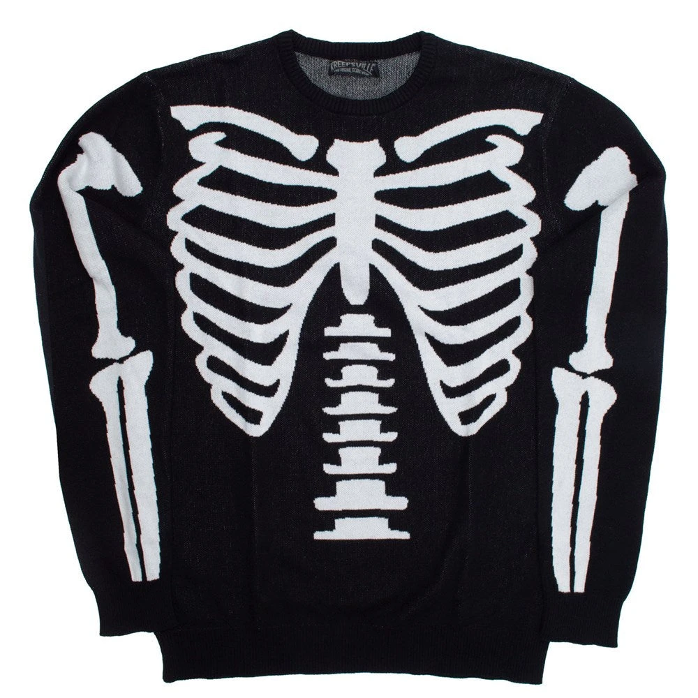 Kreepsville666 Ribcage Skeleton Bones Sweater KREEPSVILLE 666 1 Kreepsville666 Ribcage Skeleton Bones Sweater KREEPSVILLE 666