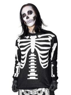Kreepsville666 Ribcage Skeleton Bones Sweater KREEPSVILLE 666