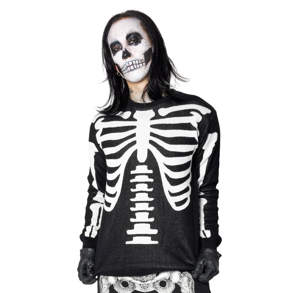 Kreepsville666 Ribcage Skeleton Bones Sweater KREEPSVILLE 666 2 Kreepsville666 Ribcage Skeleton Bones Sweater KREEPSVILLE 666