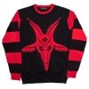 Kreepsville666 KREEPSVILLE 666 Goathead Baphomet Red Striped Sweater