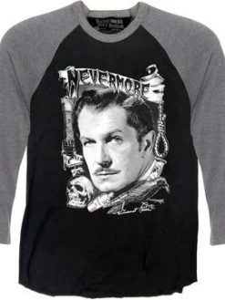 Kreepsville666 Vincent Price Nevermore Longsleeve Raglan Tee KREEPSVILLE 666
