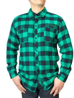 Kreepsville666 Franken Monster Green Flannel Shirt KREEPSVILLE 666