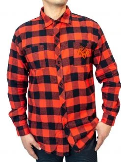 Kreepsville666 Satanic Circle Red Flannel Shirt KREEPSVILLE 666