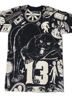 Kreepsville666 KREEPSVILLE 666 Superstitions Cat Jumbo T-Shirt
