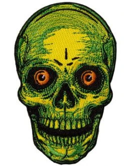Kreepsville666 KREEPSVILLE 666 Staring Skull Yellow Patch