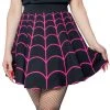 Kreepsville666 Spiderweb Pink Skater Skirt KREEPSVILLE 666